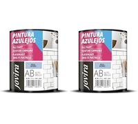 JOVIRA PINTURAS Peinture Carrelage Donnez une nouvelle image à votre cuisine et salle de bain. (750 ml, Bleu Acier) (Lot de 2)