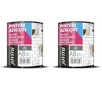 JOVIRA PINTURAS Peinture Carrelage Donnez une nouvelle image à votre cuisine et salle de bain. (750 ml, Gris Acier) (Lot de 2)
