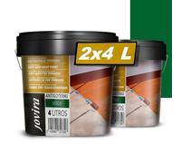 JOVIRA PINTURAS Peinture imperméable Terrasse Anti-fuite Caoutchouc élastique, peinture de terrasses empêche les fuites sur tous les types de toits et terrasses. (2x4 Liter, Vert)