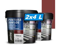 JOVIRA PINTURAS Peinture Sols, Garages, Terrains de Sport, Sols en Béton, Asphalte et Ciment. Protège et décore les surfaces, aspect mat. (2x4 Litres, Rouge)