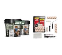 JOVIRA PINTURAS Peinture Ultramate Extérieur/Intérieur Lavable, super couvrant, blanc. & Fit For The Job Kit décoration pour la maison, 10 pièces Prêt à l’emploi