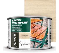JOVIRA PINTURAS Vernis Extérieur Transparent. Décore et embellit tous les types de bois à l'extérieur, tables, chaises, meubles, bateaux, terrasses (Satine, 375 Millilitres)