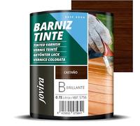 JOVIRA PINTURAS Vernis teinté à base d'eau, finition brillante. Spécial pour la teinture et le vernissage du bois. (750 Millilitres, Marron)