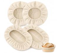 JOVYTH 4 Housses de Banneton en Lin, Adaptées aux Bannetons de 25 cm et 28 cm, Accessoire Indispensable pour une Fermentation Réussie à la Maison et en Boulangerie