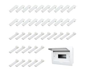 JOVYTH 40 Pièces Caches Modulaires pour Tableau Électrique, Obturateurs 1TE et 0,5TE Extensibles et Combinables, Compatibles F-Tronic Hager Hensel, Caches Aveugles pour Coffret
