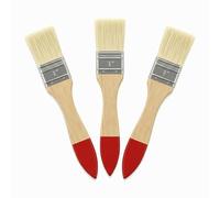 JOVYTH Ensemble de pinceaux plats, 3 pièces, Pinceau avec poils synthétiques légers, Manche en bois naturel, vernis bois, lasure bois extérieur et intérieur (17 x 2 cm)