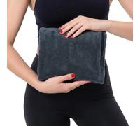 JOVYTH Serviette de Fitness 75 x 35 cm, Gris Foncé, Avec Pochette Zippée Aérée, Ultra Absorbante, Séchage Rapide, Antidérapante, pour la Salle de Sport, le Sauna ou les Voyages