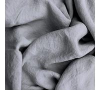 JOWOLLINA Drap housse 100 % lin Stonewashed (90 x 200 + 25 cm, couleur gris)