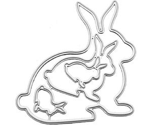 Jowxsx Pochoir de découpe en forme de lapin, moules en métal, matrices de découpe, pochoirs découpés pour bricolage, scrapbooking, album photo, gaufrage décoratif, matrices en papier pour la fabricat