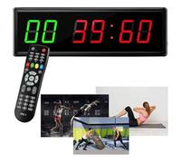 JOXLOVER Compte à rebours, Minuterie LED à 6 Chiffres, 1.5 Pouces, intervalle de Gymnastique Boxe, Compte rebours Programmable/UP Stopwatt, horlo en Temps réel