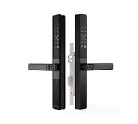 JOXLOVER Serrure connectée, Serrure de porte intelligente étanche à empreinte digitale, code numérique, antiblocage, aluminium, double face, électronique