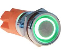 Joy-it Button12E-03 Button12E-03 Bouton-poussoir à rappel vert (Ø x L) 12 mm x 26.50 mm IK10, IP67 1 pc(s)