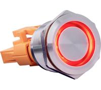 Joy-it BUTTON22B-L-RD BUTTON22B-L-RD Bouton-poussoir 250 V/AC 7 A 1 x On/(Off) à accrochage rouge (Ø x H) 25 mm x 40.40 mm IP67