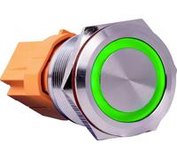 Joy-it BUTTON22B-M-GR BUTTON22B-M-GR Bouton-poussoir 250 V/AC 7 A 1 x On/(Off) à rappel vert (Ø x H) 25 mm x 40.40 mm IK10, IP67