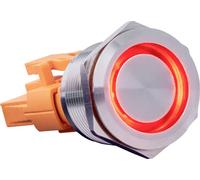 Joy-it BUTTON22B-M-RD BUTTON22B-M-RD Bouton-poussoir 250 V 7 A 1 x On/Off à rappel rouge (Ø x H) 25 mm x 40.40 mm IP67, IK10