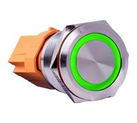 Joy-it Button22C-01 Button22C-01 Interrupteur 250 V à accrochage vert (Ø x L)