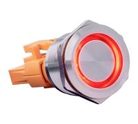 Joy-it Button22C-02 Interrupteur 240 V 15 A à accrochage rouge (Ø x L) 24.8 mm