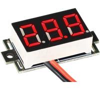 JOY-IT COM-VM01 - Mini voltmètre numérique, LED, 3 chiffres, 3 - 29,9 V DC