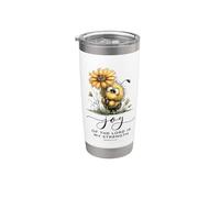 Joy Of The Lord Is My Strength Écriture Abeille Tournesol Gobelet isotherme en acier inoxydable double paroi