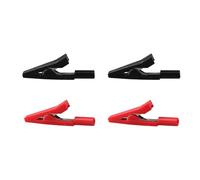 Joyan 4 pièces de Pinces à Crocodile Isolées, Pinces à Crocodile en Cuivre avec Manchon D'isolation, Pinces à Batterie Isolées pour Sondes de Test de 2mm et Connecteurs Banane (Rouge + Noir)
