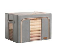 JOYBOS Boîte de rangement avec structure en acier avec poignée renforcée et fenêtre transparente 100 l