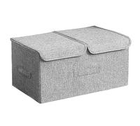JOYBOS Grande boîte de rangement de vêtements en tissu pliable avec couvercle gris