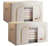 JOYBOS, Lot de 2 boîtes de rangement pliables 132 l (66 x 2) en textile