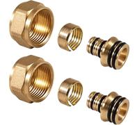 Joycabin Lot de 2 raccords de serrage pour tuyau chauffant 16 x 2 mm 3/4" Eurocône 3/4" pour tuyau composite, tuyau composite multicouche, chauffage au sol, chauffage
