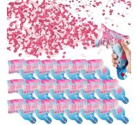 Joycabin Lot de 20 canons à confettis Gender Reveal - 100 % biodégradables - Pour annoncer le sexe - Pour bébé garçon et fille - Fournitures de fête (rose)