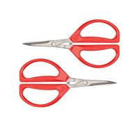 Joyce Chen Lot de 2 paires de ciseaux de cuisine polyvalents avec anneaux confortables, rouge