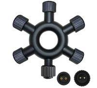 Joycome Connecteur Guirlande Exterieure, 1 vers 5 Connecteur 2 Broches, Imperméable Séparateur pour Lumières de Noël, Rideau Lumineux, Lumière Extérieure, Filet Lumineuse