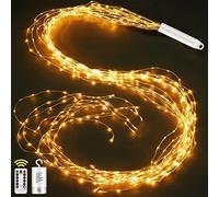 Joycome Guirlande Lumineuse 1M 100 LED Lumières de Noël Per Batteria | Guirlande Lumineuse Sapin Noël avecTélécommande, 8 Modes Lumineux Cascade de Vigne pour Interieur Exterieur - Blanc Chaud