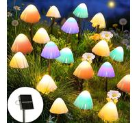 Joycome Lampe Solaire Exterieur Jardin, 5M 20 LED Veilleuse Champignons, Deco Jardin Exterieur IP65 Étanche, Lumiere Solaire pour Pelouse Patio Clôture Balcon Paysage (Multicolore)