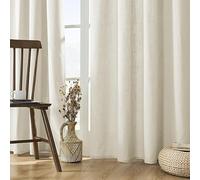 Joydeco Lot de 2 Rideaux Longs en Lin de 274,3 cm de Long pour Salon et Salon, Style Ferme, 274,3 cm de Long