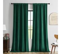 Joydeco Lot de 2 Rideaux occultants de fenêtre en Velours à Isolation Thermique avec Passe-Tringle pour Salon, Salle à Manger, Chambre à Coucher, Vert foncé de 243,8 cm de Long, Bordeaux