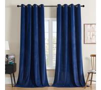 Joydeco Lot de 2 Rideaux occultants en Velours à Isolation Thermique avec œillets, Rideaux de fenêtre pour Chambre à Coucher, Salon, cinéma Maison (132 x 213 cm, Bleu Roi)