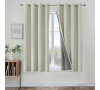 Joydeco Lot de 2 Rideaux occultants pour Chambre à Coucher, Rideaux 100% occultants texturés Thermiques, Protection de l'intimité, 106 x 160 cm (l x L), Beige Clair