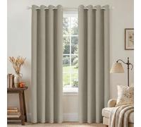 Joydeco Lot de 2 Rideaux occultants pour Chambre à Coucher, Rideaux 100% occultants texturés Thermiques, Protection de l'intimité, 106,7 x 183 cm (l x L), Lin
