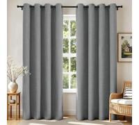 Joydeco Lot de 2 Rideaux occultants pour Chambre à Coucher, Rideaux 100% occultants texturés Thermiques, Protection de l'intimité, 132,1 x 183 cm (l x L), Gris Clair