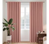 Joydeco Rideau Occultant Thermique 140x175cm, Rideaux Thermiques Isolants Anti Foid et Chaleur Anti Bruit Anti UV à Pattes Cachées et Passe Tringle pour Salon Chambre Balcon, Rose de Rêve - 2 Pièces
