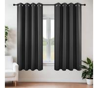 Joydeco Rideaux occultants à œillets Courts pour Chambre à Coucher et Salon - 160 cm de Long - Gris