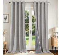 Joydeco Rideaux occultants pour Chambre à Coucher, Rideaux occultants pour fenêtres, à Isolation Thermique; 2 Panneaux drapés en Faux Lin pour Salon, avec œillets (132,1 x 241,3 cm, Blanc cassé)