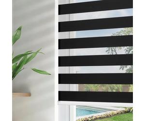 Joydeco Stores zébrés occultants pour fenêtres de Chambre à Coucher, Mini Stores à Rouleau Transparent sans Fil, filtrant la lumière, Double Couche pour la Maison, Le Bureau, 58,4 x 190,3 cm (l x H)