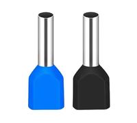 JOYELEC 115 pièces 2 x 1,0 mm² Bleu et noir à sertir cosses électriques, contenant des bornes électriques, embouts de câble jumelles, adaptées pour circuit domestique industriel