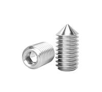 JOYELEC 128 Pièces M4*6 Vis à Fraise Sans Tête avec Pointe Aiguë, Acier Inoxydable 304 Antirouille, Hexagones Encastrés, Vis pour Fixation de Poignées de Portes, avec 1 llen