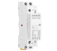 JOYELEC Contacteur AC domestique, 2P 25A 2NO Contacteur AC domestique automatique 220V/230V 50/60Hz, 2 pôles bidirectionnels, montage sur rail DIN 35 mm normalement ouvert