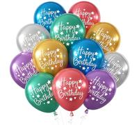 Joyeux Anniversaire, Ballons Anniversaire Métalliques Or Argent, 24 Pièces