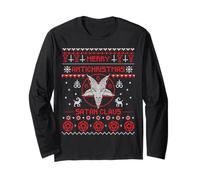 Joyeux Antichristmas Satan Claus Pentagram Upside Down Cross Manche Longue