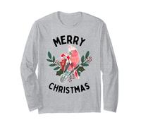 Joyeux Noël Galah Perroquet Candy Cane Gui Aquarelle Manche Longue