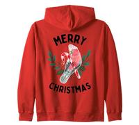 Joyeux Noël Galah Perroquet Candy Cane Gui Aquarelle Sweat à Capuche